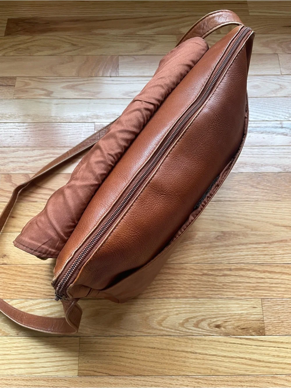 Vintage Leather Messenger Bag Hand Painted Pendleton Inspired Design